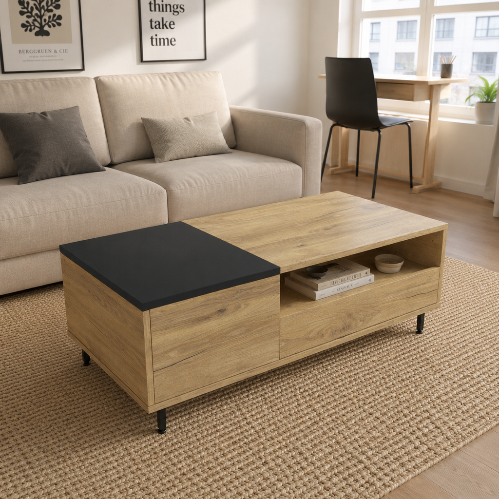 table basse bois led