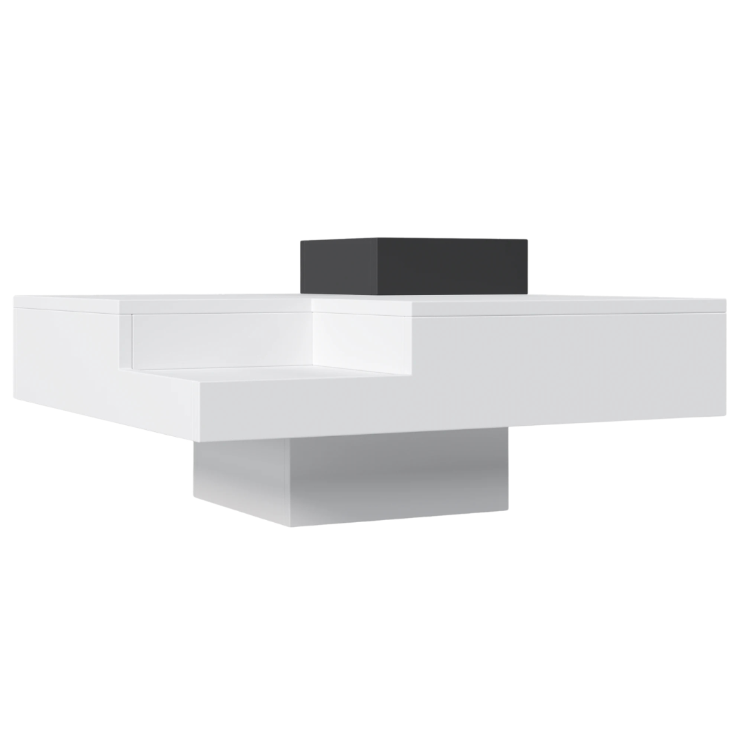 Table basse carrée avec LED et rangement amovible