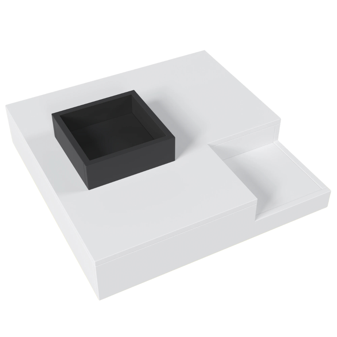 Table basse carrée avec LED et rangement amovible