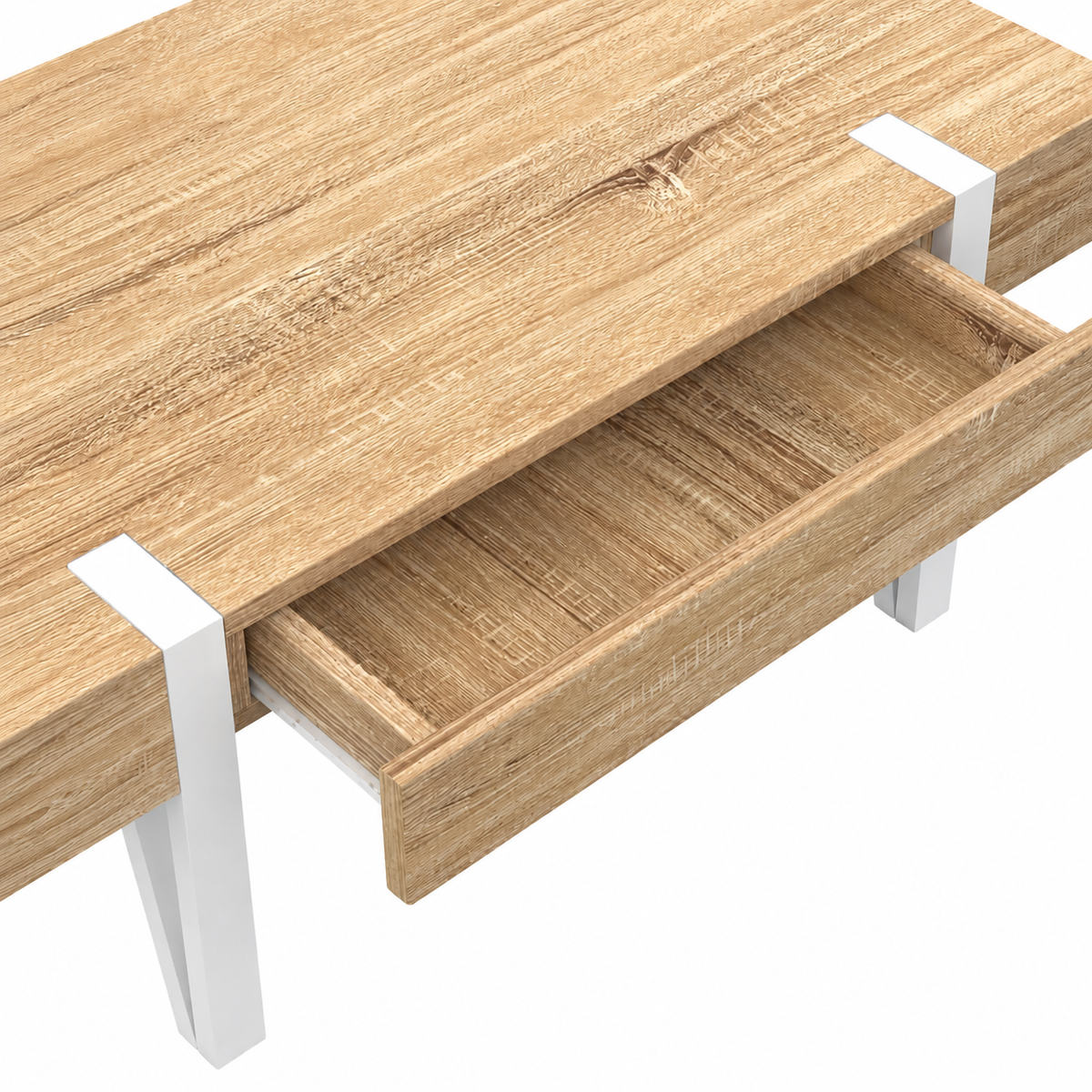 Table basse industrielle bois et métal avec tiroir | Forge