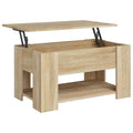 Table basse en bois avec plateau relevable