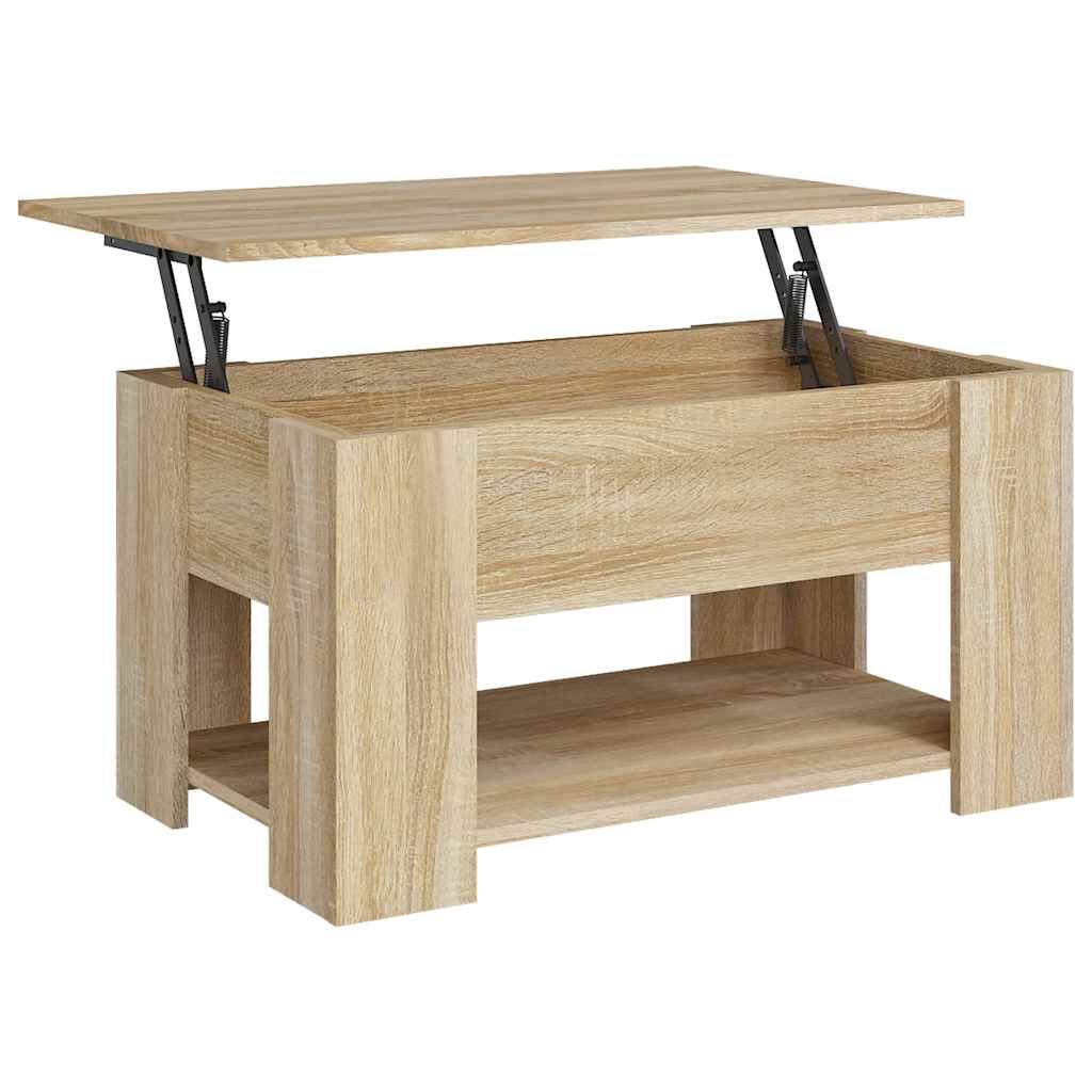 Table basse en bois avec plateau relevable