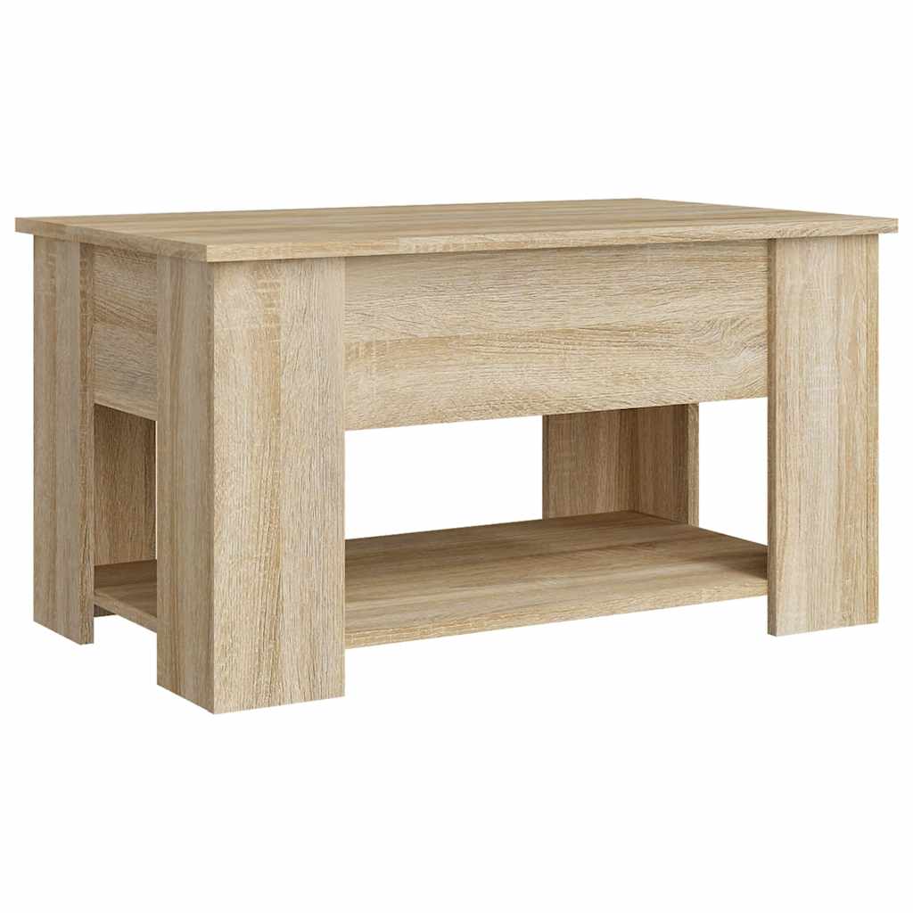 Table basse en bois avec plateau relevable