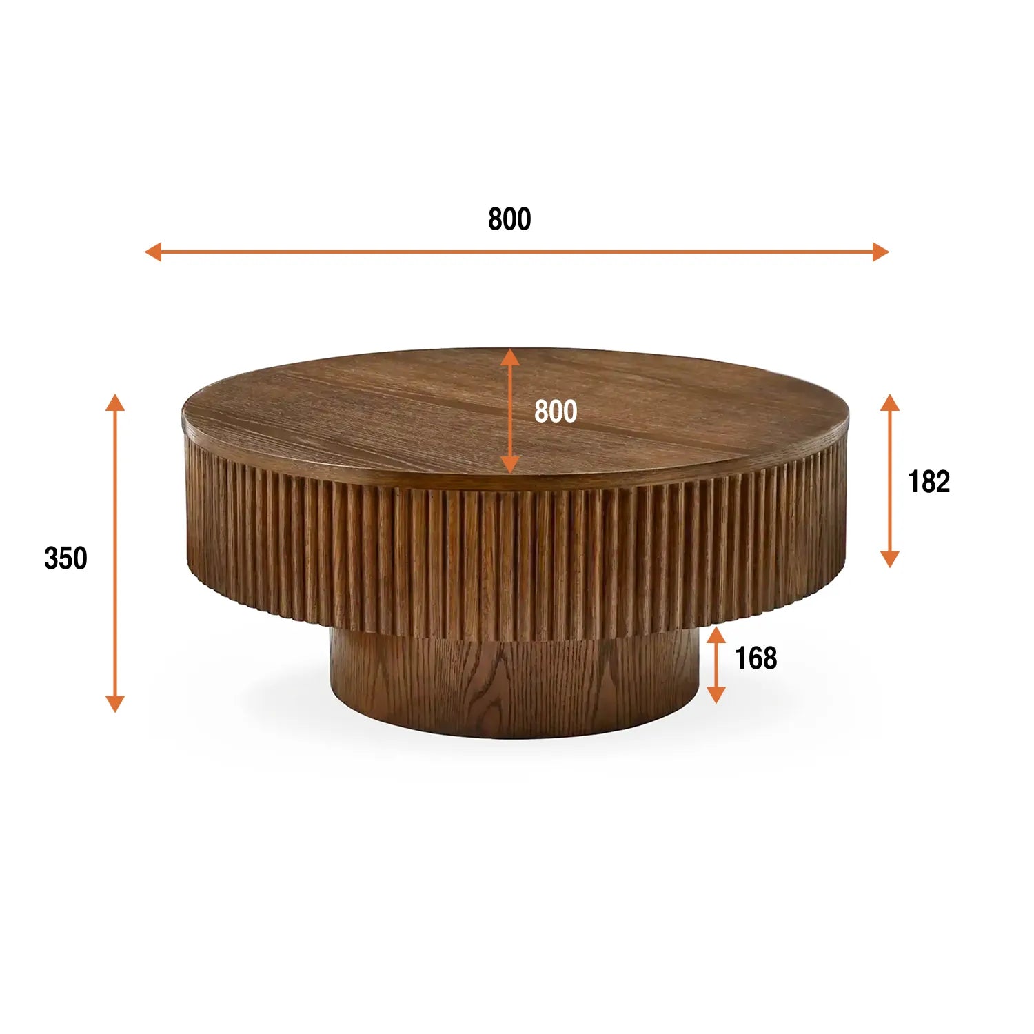Table basse ronde en bois brun vif