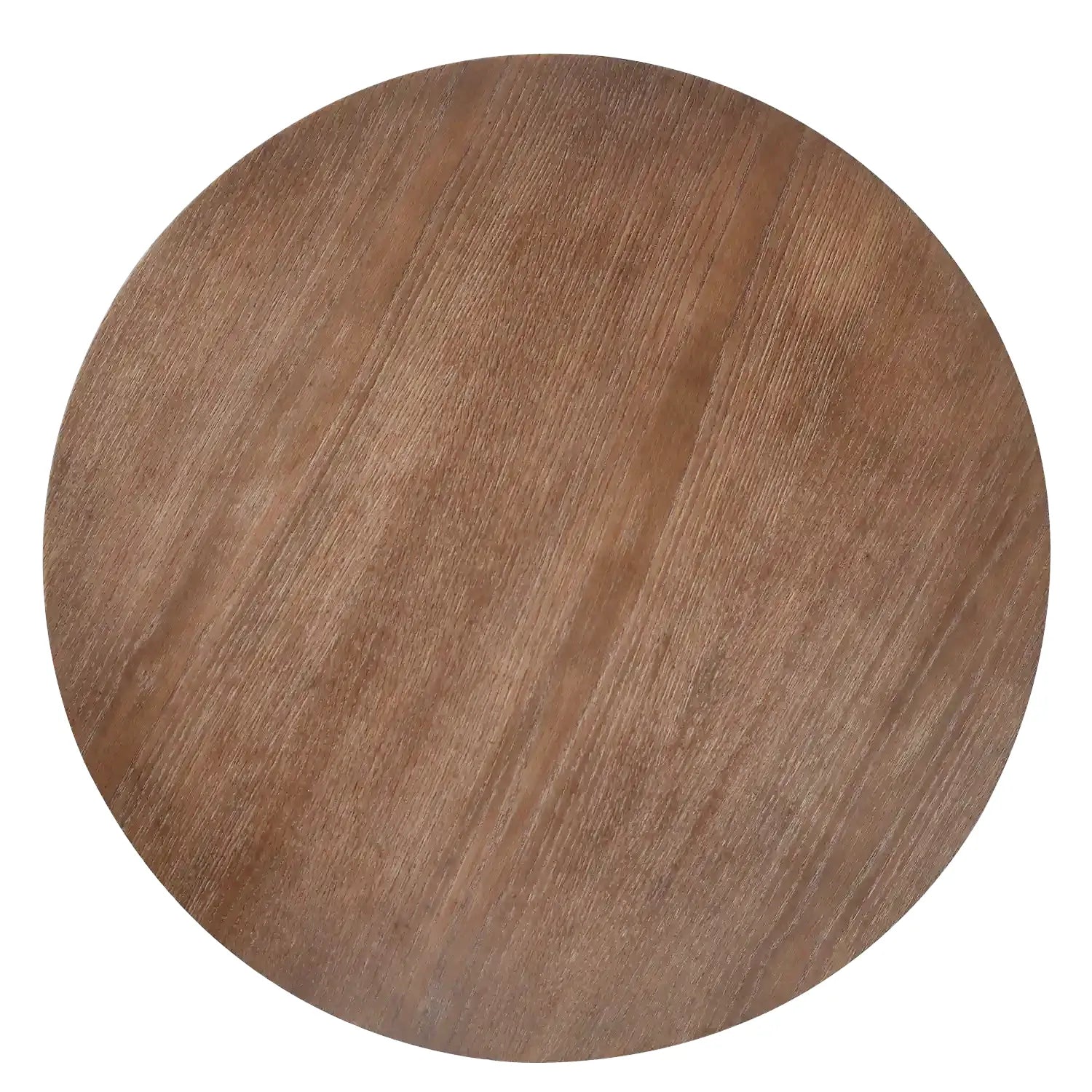 Table basse ronde en bois brun vif